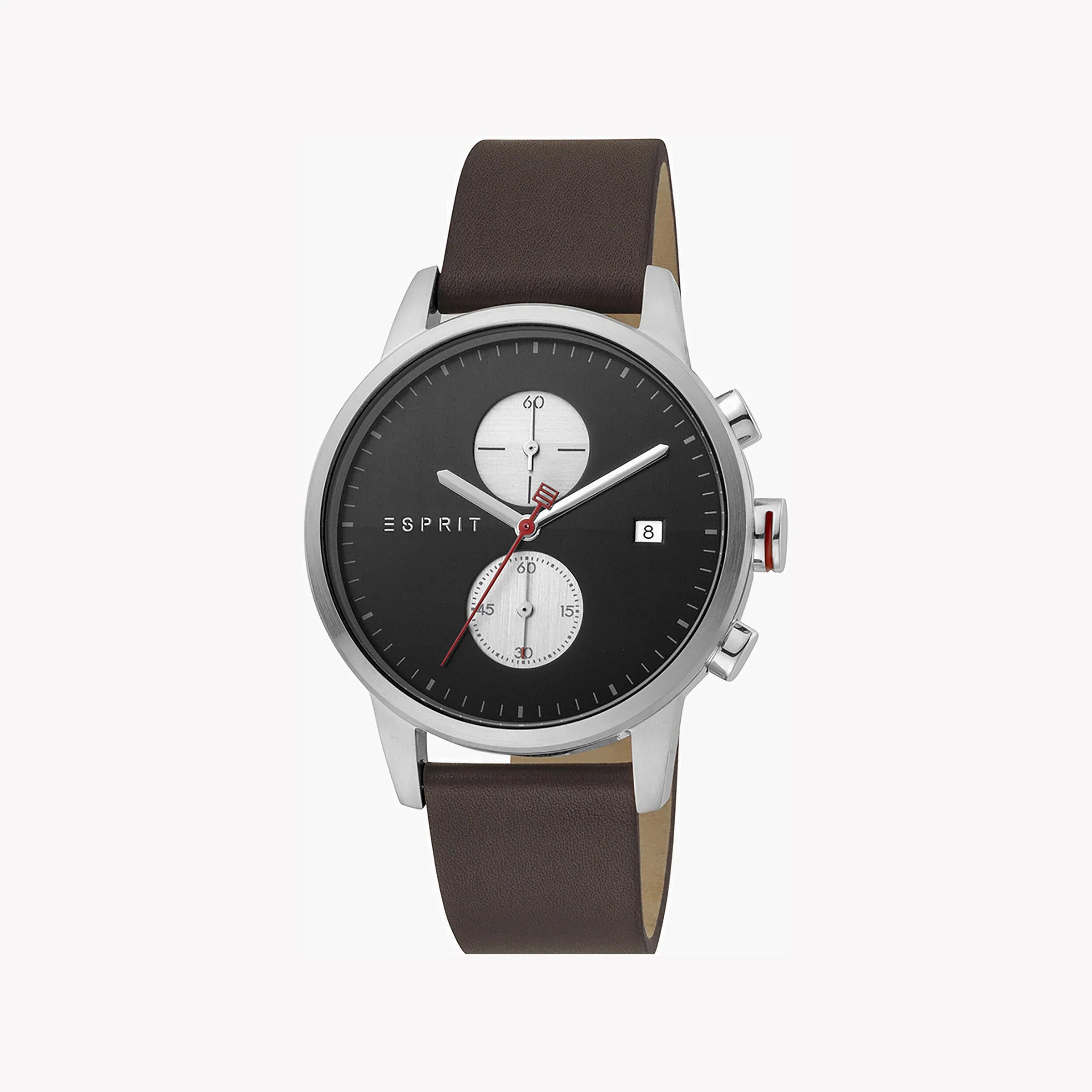 Esprit Men's Brown Leather Watch, Black Dial | ES1G013M0075-0