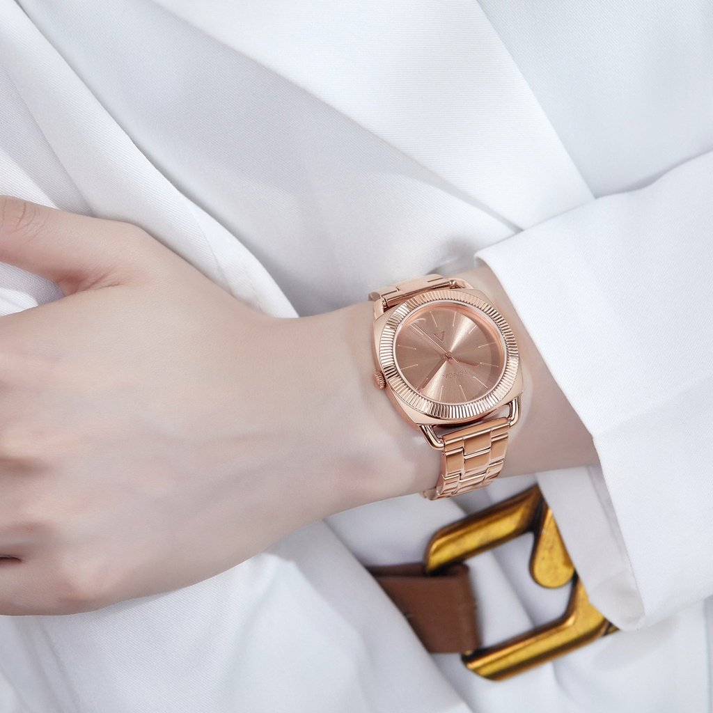TRNDA Women's Rose Gold Stainless Steel Watch, Round Dial | TRNDA-001-1