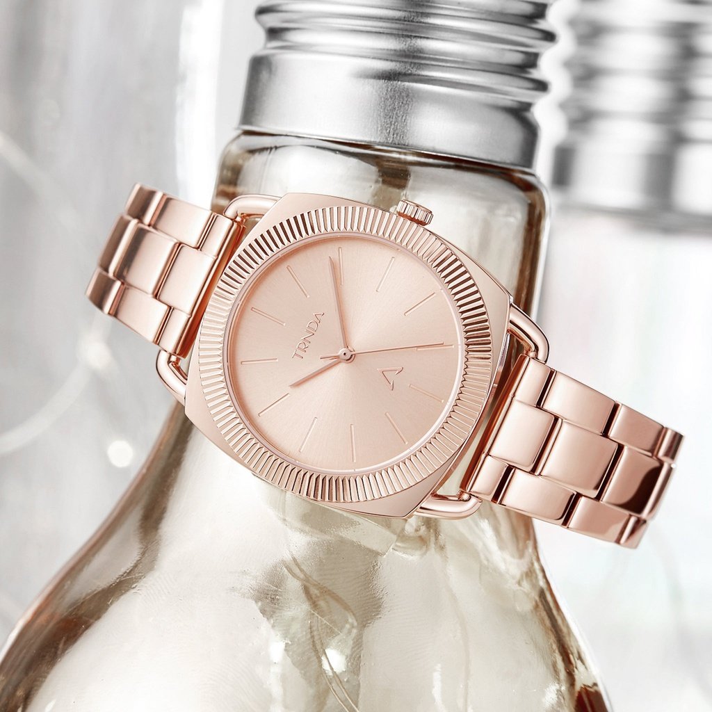 TRNDA Women's Rose Gold Stainless Steel Watch, Round Dial | TRNDA-001-4