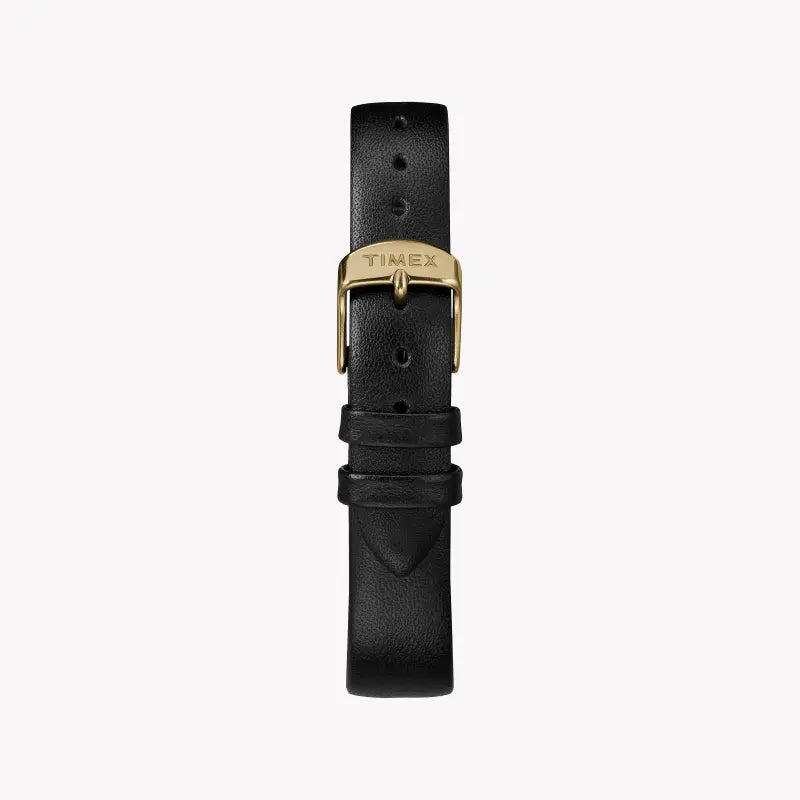 Timex Women's Black Leather Watch, Gold Case | TW2R36400-2